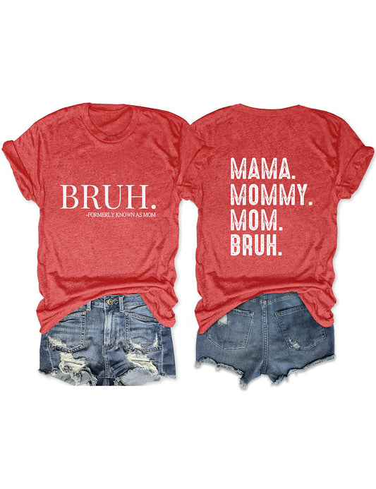 Mama Mommy Mom Bruh Red Graphic Tee