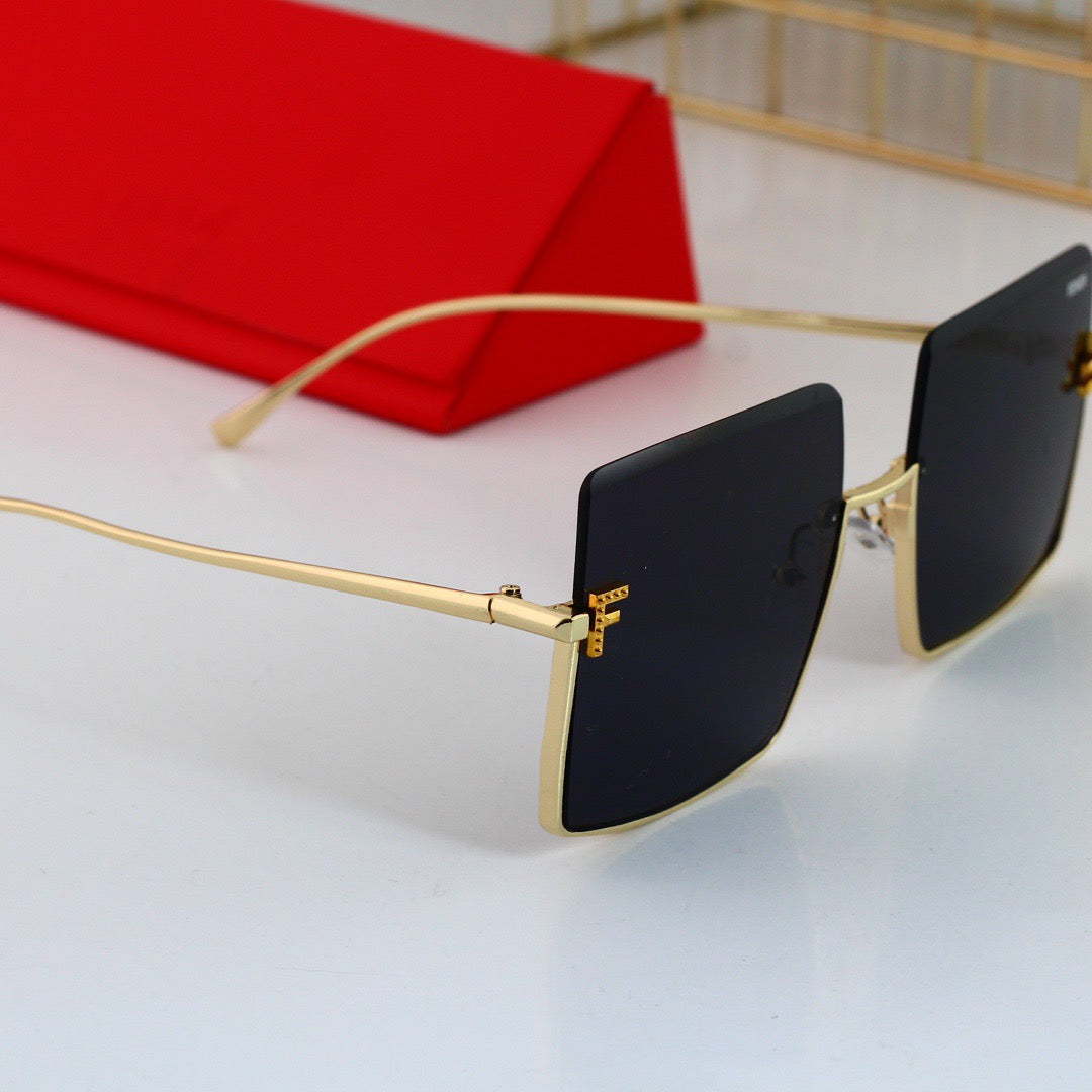 Minimalist Semi-Rimmed Oversized Sunglasses