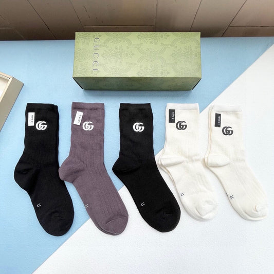 Double G Lettered Socks